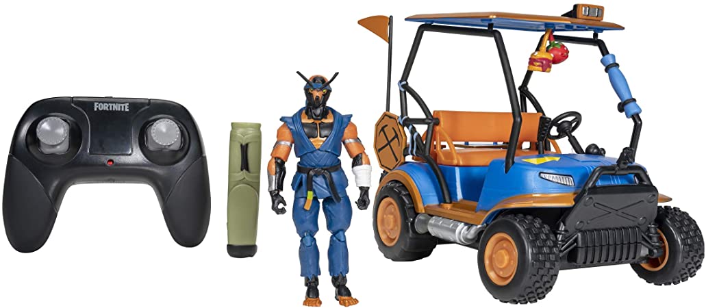 Fortnite Stinger Wrap ATK Deluxe Feature Vehicle - 10” All Terrain Vehicle with Remote Control, Includes 4” Copper Wasp Articulated Figure and 1 Power Punch Harvesting Tool
