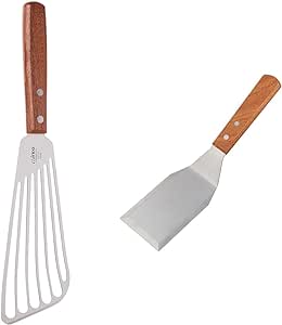 Winco Stainless Steel Brown Spatula and Hamburger Turner Bundle