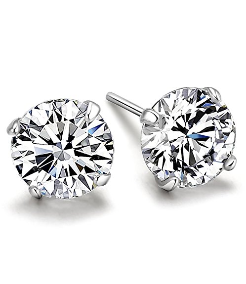 Celebrity Jewellery 925 Sterling Silver Swarovski Elements Sparkling Diamond Stud Earrings for Women