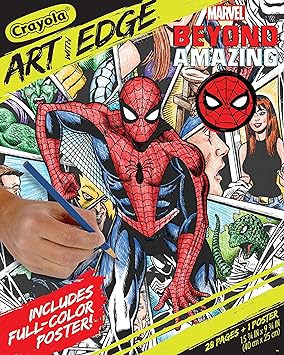 Crayola Art with Edge Spiderman Beyond Amazing Coloring Pages (28pgs), Spiderman Coloring Pages, Adult Coloring, Gift for Teens