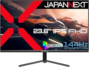 【Amazon.co.jp限定】JAPANNEXT 23.8インチ Fast IPSパネル搭載 144Hz対応 フルHD(1920x1080)解像度 ゲーミングモニター JN-238Gi144FHDR-N HDMI DP sRGB:100% 1ms(GtoG)