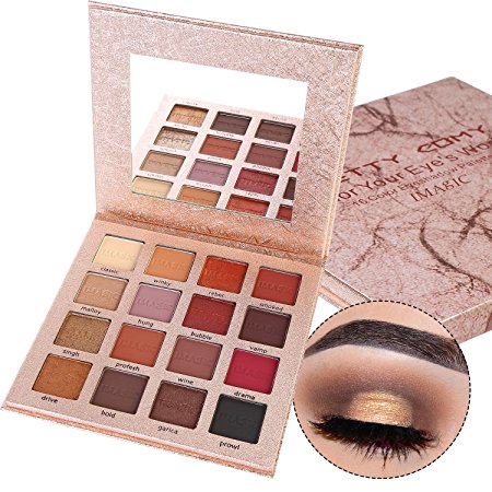 Pretty Comy 16 Colors Eye Shadow Matte Shimmer Waterproof Durable Eyeshadow Palette Birthday Gifts