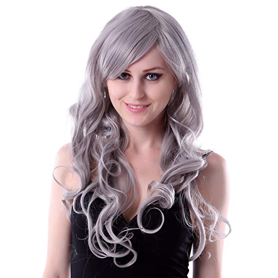 HDE Women's Long Wavy Wig 24 inch Curly Glamour Hair for Halloween Cosplay Costumes