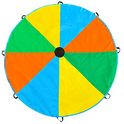 Magicfly 6 Feet/ 12 Feet Play Parachute Toy With 8 handles Multicolored Parachute for Kids Play, Kids Games, Outdoor Games, Outdoor Toys