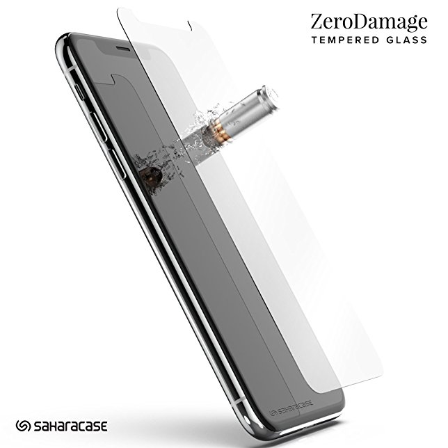 iPhone X ZeroDamage Tempered Glass Screen Protector with (Installation Tool) Fits Apple iPhone 10 - SaharaCase