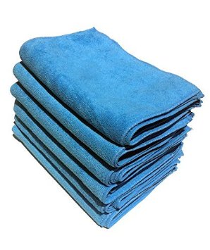 [24-Pack] Microfiber Cleaning Cloths - 100% High Quality Microfiber - Blue Color - Reusable, Washable, and Eco-friendly! (24)