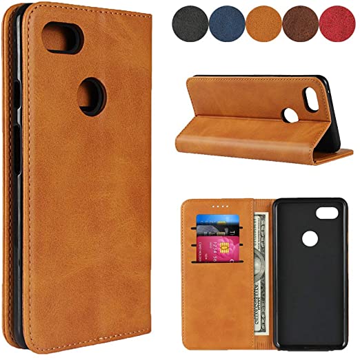 SailorTech Google Pixel 3 XL Case, Color Matching Premium Leather Wallet Flip Cover Case with Kickstand Protective Cover and Multiple Card Slots Protective Cover for google pixel3xl-(6.3") Light Brown