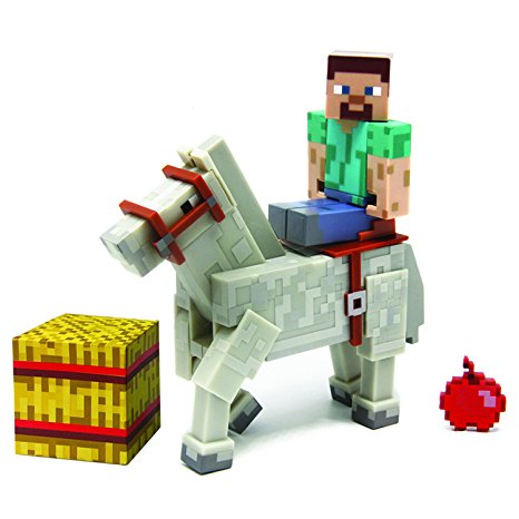 Minecraft Steve with White Horse Action Figure