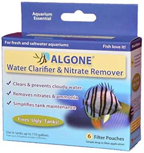 Algone Aquarium Water Clarifier and Nitrate Remover, Large