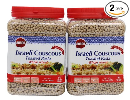 Baron's Kosher Whole Wheat Israeli Couscous Toasted Pasta 21.16-ounce Jar (Pack of 2)