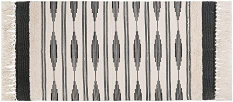 U'Artlines Cotton Area Rugs 2'x4.2' Machine Washable Cotton Tassel Rugs Woven Cotton Runner Throw Rugs for Kitchen, Living Room, Bedroom, Laundry Room, Entryway
