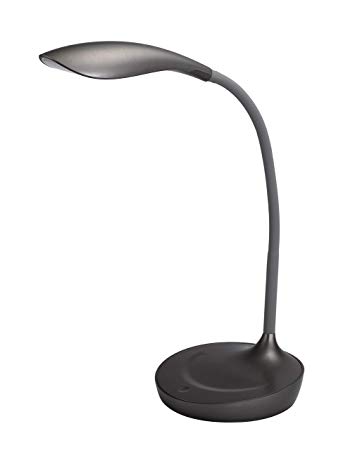 Bostitch Office KT-VLED1502-GRAY Gooseneck LED Desk Lamp with USB Charging Port, Dimmable, Gray