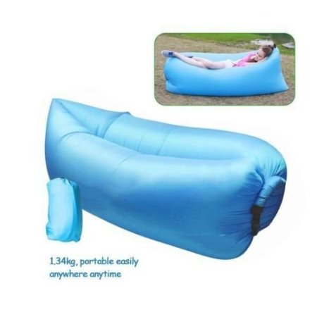 Inflatable Outdoor Air Sleep Sofa Couch Portable Furniture Sleeping Hangout Lounger Imitate Nylon External Internal PVC for Summer Camping Beach