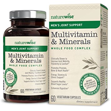 NatureWise Whole Food Multivitamin For Men with Joint Support, Men’s Whole Food Multivitamins & Minerals Complex with UC-II, Improve Joint Mobility and Comfort, 60 count