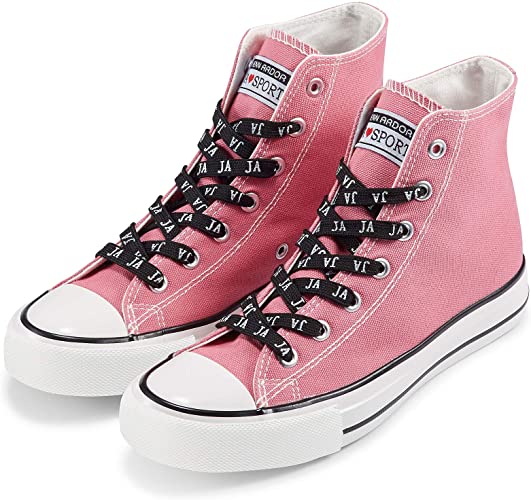 JENN ARDOR Women’s Fashion Sneakers Canvas Shoes High Top Lace-up Classic Casual Flat Walking Shoes