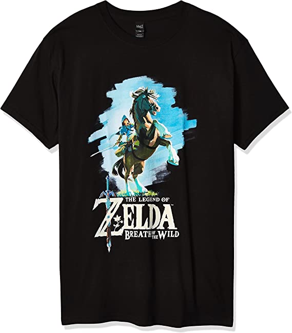 Nintendo Mens Zelda Breath of The Wild Link Epona Posing T-Shirt