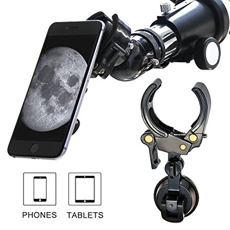 MeeQee Cell Phone and Tablet Adapter Mount, Universal and Protectable- Compatible with Telescope Spotting Scope Binocular Monocular and Microscope - Style1