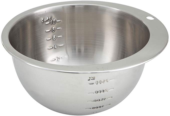 Winco 10-Cup Measuring Bowl, Stainless Steel