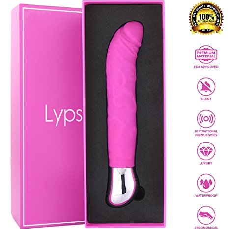 Lyps Iris: Dildo Vibrator with 10 Vibration Settings Stimulation (USB Charged) - Stimulate Vagina, G-Spot & Clitoris - Waterproof, Powerful & Quiet Adult Toy - Discreetly Packaged Adult Sex Toy