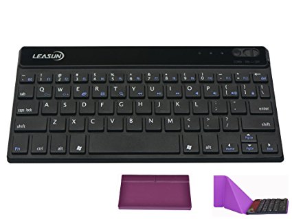 LEASUN 9" Bluetooth Wireless Keyboard For Windows Tablets With a Purple Protective Shell