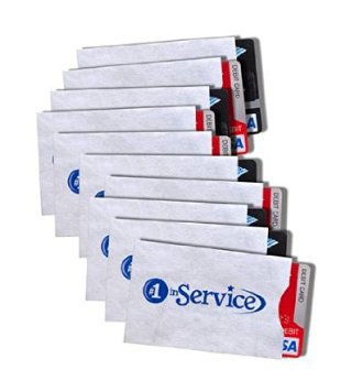 Number 1 in Service Secure Sleeve / Case for ID & Credit Card - Pack of 10