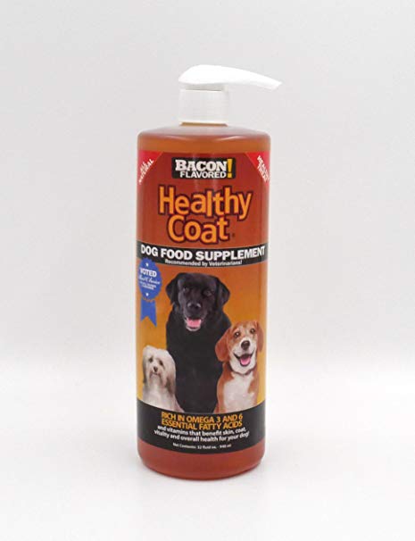 HealthyCoat Dog Food Supplement for Excessive Shedding, Itching, Hot Spots, Allergies, 32 oz., Clear