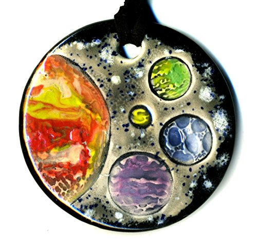 Surly-Ramics Jupiter and Four Moons Ceramic Necklace