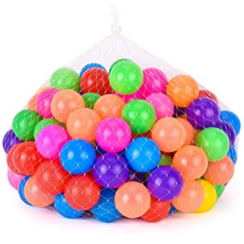 100 Play Pit Balls BPA Free Crush Proof Bright Coloured Ocean Balls, Accessory for The Baby Playpen Play Mat