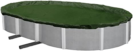 Blue Wave BWC832 Silver 12-Year 18-ft x 34-ft Oval Above Ground Pool Winter Cover,Forest Green