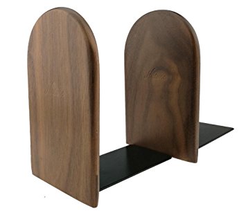 Simple Nature Japanese Style Black Walnut Wood Bookends Book Ends For Home Office Library School Study Decoration Gift (Round,Small)