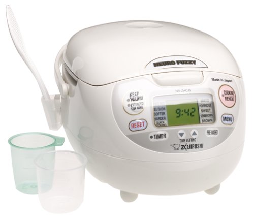 Zojirushi NS-ZCC10 5.5 cup Neuro Fuzzy Rice Cooker and Warmer In Premium White