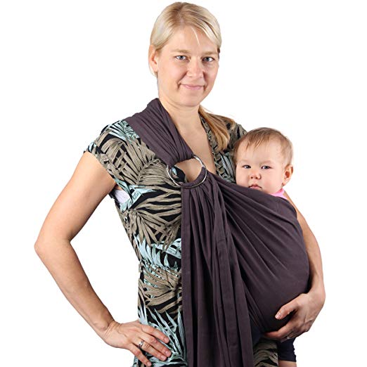 Neotech Care Baby Sling Carrier - Cotton - with Rings Adjustment - for Infant, Newborn, Child, Toddler - Grey