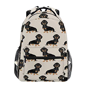 B07B6HPCD8 Doxie Dachshund Weiner Dog Pet Dogs Backpacks College School Book Bag Travel Hiking Camping Daypack