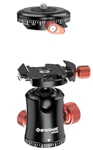 IFOOTAGE Komodo MP30 Ball Head,Metal 360° Rotating Ball Head with Panoramic Quick Release Plate, Compatible with Digital SLR Cameras, Mirrorless Cameras and Digital Cameras （Load 22lbs）