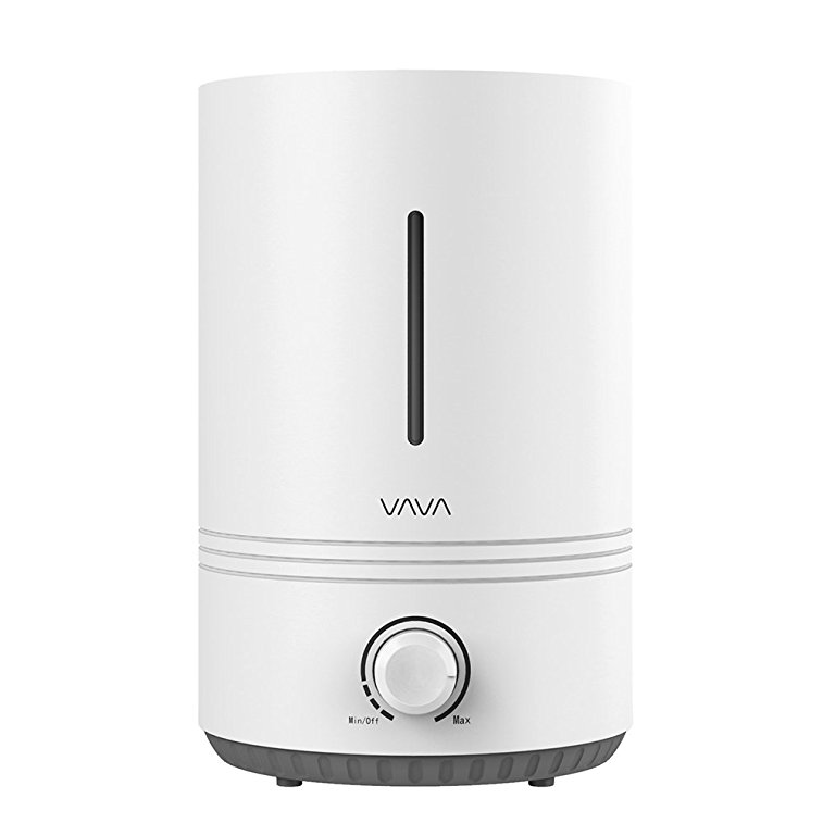 Top Fill Humidifier, VAVA 4L /147 oz Cool Mist Humidifier, 17-36 Hours, All-In-One Design for Easy to Clean and No Noise for Bedroom Sleeping, with Soft Blue Mood Light