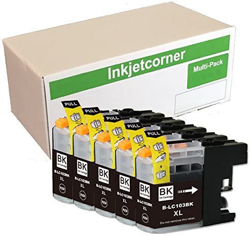 Inkjetcorner Compatible Ink Cartridges Replacement for LC103XL LC103 (5 Black)