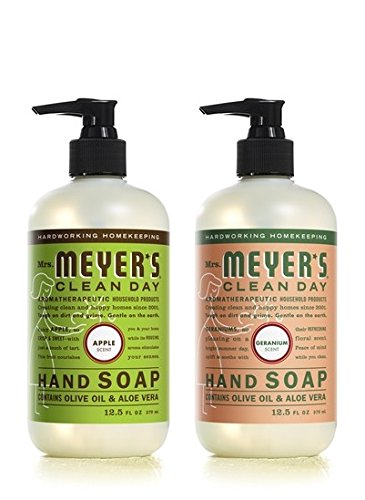 Mrs. Meyer's Clean Day Liquid Hand Soap Apple & Geranium (2x12.5 fl oz)