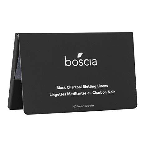 Boscia Black Charcoal Blotting Linens – Oil-Absorbing Bamboo Charcoal, 100 Count