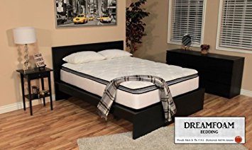 DreamFoam Bedding Ultimate Dreams Pocketed Coil Ultra Plush Pillow Top Mattress with Latex, Queen
