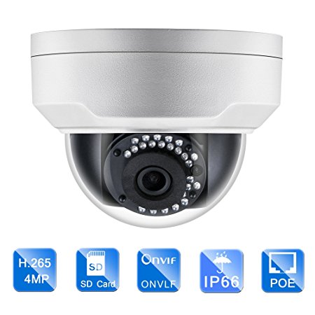 Ip Dome Security Camera, Unitech 4MP WDR Vandal-resistant Network Dome Camera IR Night Vision 1520P Surveillance IP Camera 2.8mm Lens IP67 Weatherproof Outdoor Security Camera