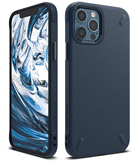 Ringke Onyx for iPhone 12 / iPhone 12 Pro Case Back Cover, Rugged Flexible Protection Durable Anti-Slip TPU Heavy Impact Shock Absorbent for iPhone 12 / iPhone 12 Pro Back Cover Case - Navy