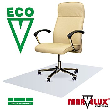 Marvelux 30x48" ECO (Polymer) Rectangular Chair Mat for Hard Floor | Clear