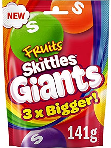 Skittles Giants, Chewy Fruit Sweets Pouch, 141 g