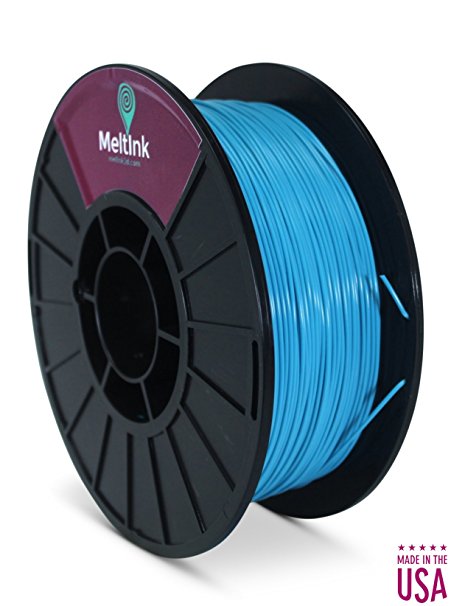 MeltInk3D PLA-1K285NBL05 Neon Blue PLA 3D Printer Filament Ø 2.85mm, 1Kg (2.2 Lb), MADE in USA, Dimensional Accuracy: ± 0.05mm
