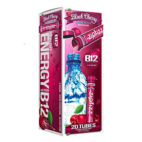 Zipfizz Healthy Energy Drink Mix, Black Cherry, 20 Count