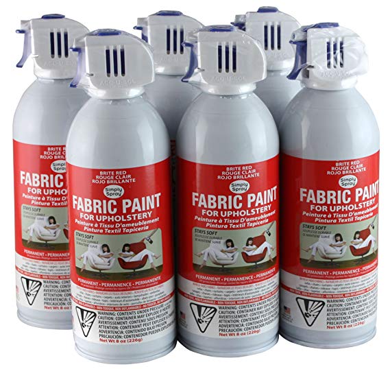 Simply Spray Upholstery Fabric Spray Paint 6 Pack Brite Red