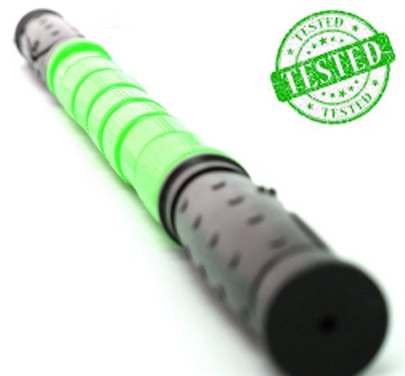 The Muscle Stick - 18" Only Adjustable Handle Massage Roller - Better Than Foam Roller - Best Deep Tissue - Trigger Point Relief Of Myofascial Soreness - No Flex Perfect Pressure - Guaranteed - Green