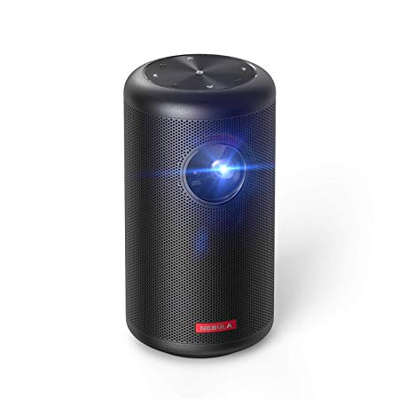 Nebula Capsule II Smart Mini Projector, by Anker, 200 ANSI Lumen 720p HD Portable Projector, Wi-Fi, DLP, 8W Speaker, 100 Inch Picture, 3, 600  Apps