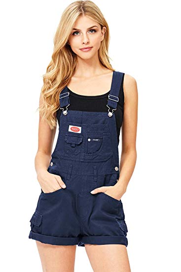 Revolt Women's Juniors Classic Twill Short Overalls