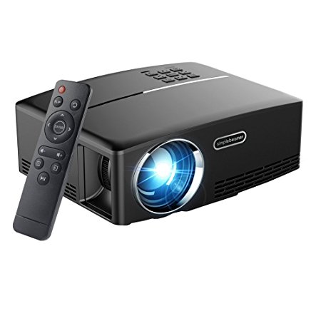 OAKLETREA Projector,1800 Lumens Multimedia LED Video Projector Support HD 1080P HDMI USB SD Card VGA AV for Home Theater Cinema Movie Entertainment Games Parties with Free 3D 4K HDMI Cable